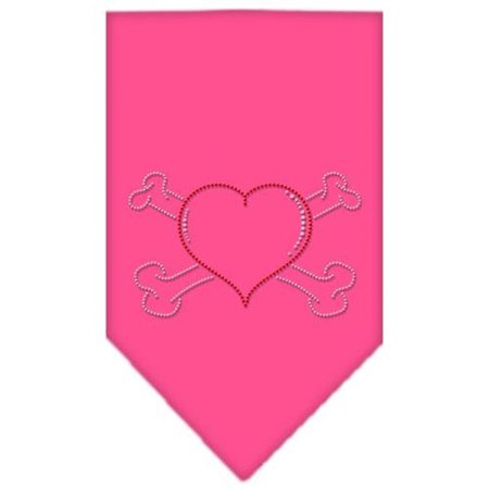 UNCONDITIONAL LOVE Heart Crossbone Rhinestone Bandana Bright Pink Small UN759738